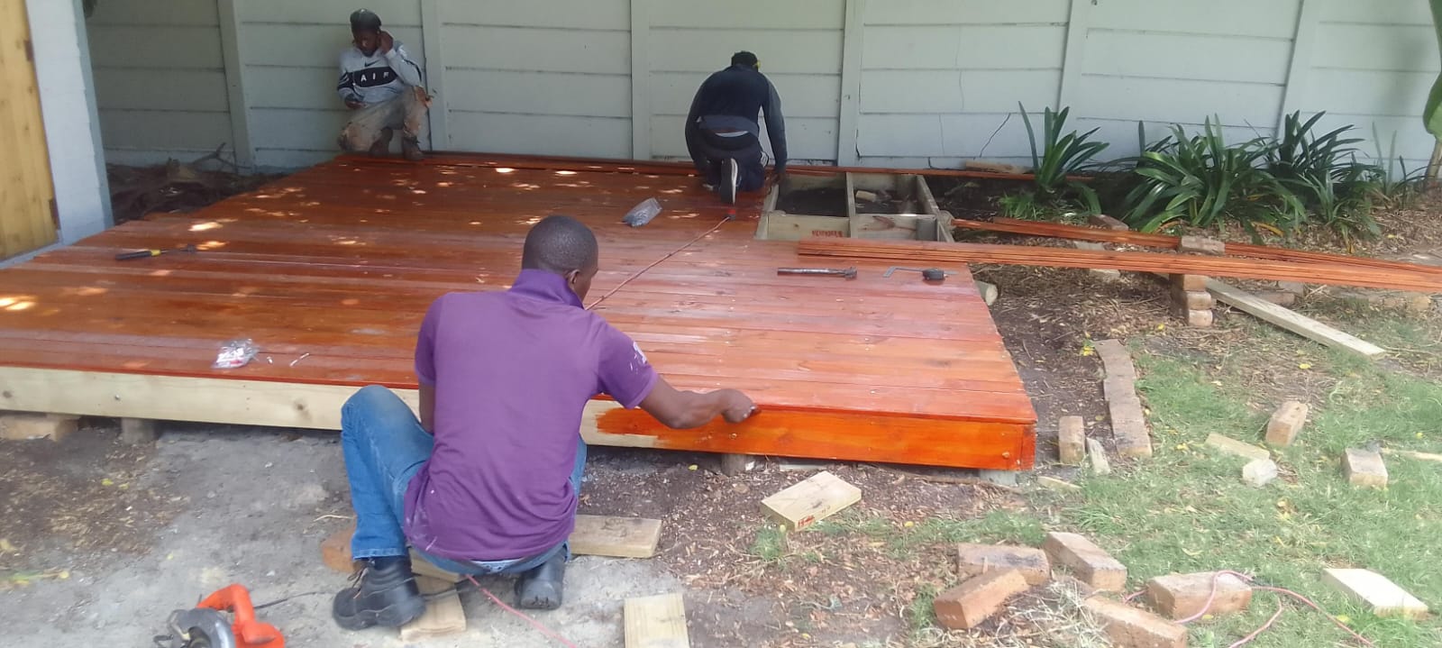 Deck Sealing in Progress